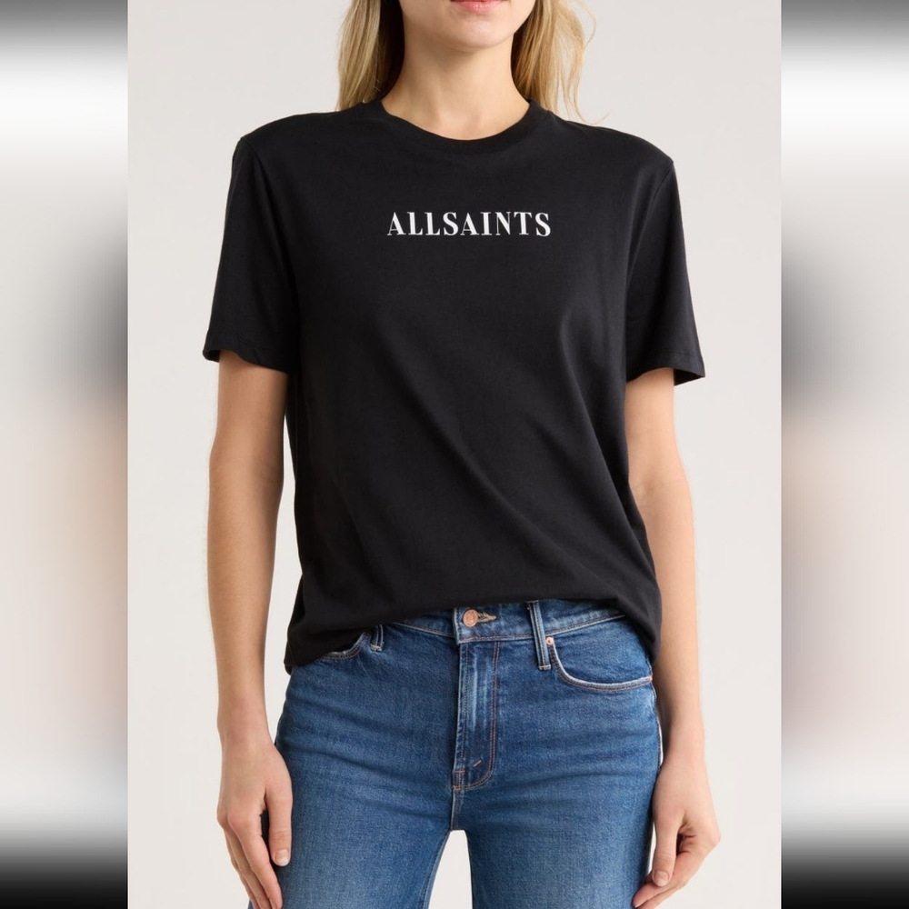 NWT All Saints Black Short Sleeve Tee